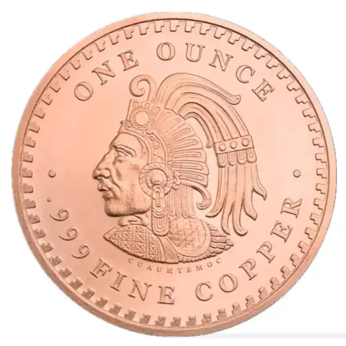 1 oz Copper Aztec Calendar Authentic