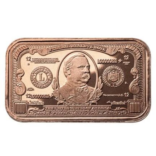 1 oz copper bar $1000 banknote / 1000