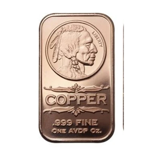 1 oz copper bar Buffalo Indian head Bar/ wings (2)