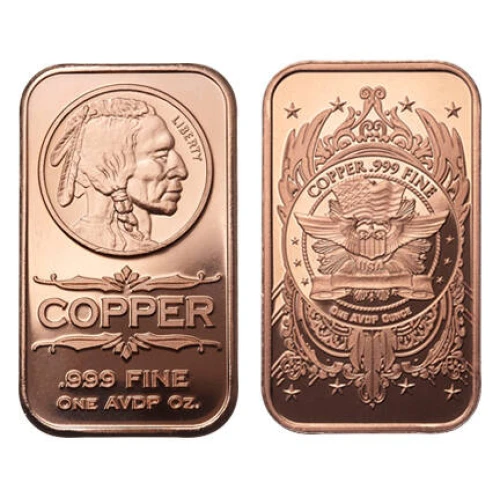 1 oz copper bar Buffalo Indian head Bar/ wings (3)
