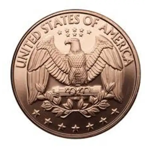 1 oz copper Quarter eagle rev/ wings