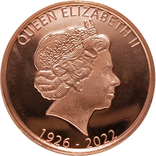 1 oz Copper Round Queen Elizabeth II