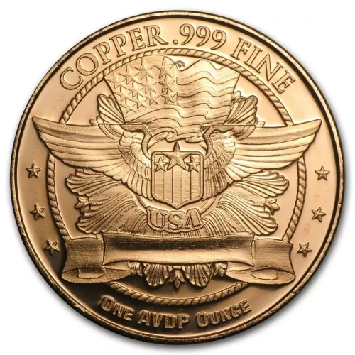 1 oz copper trade dollar / wings (2)