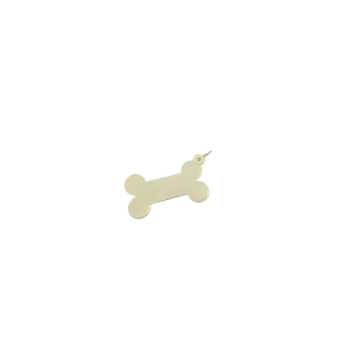 14k White Gold Dog Bone