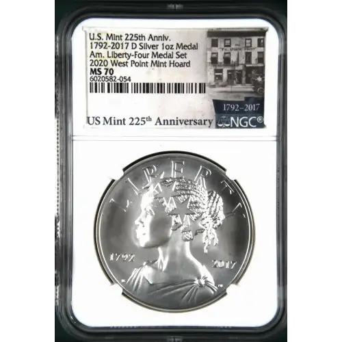 1792-2017 D Amer. Lib. Four-Medal Set 2020 West Pt Mint Hoard U.S. Mint 225th Anniv. (2)