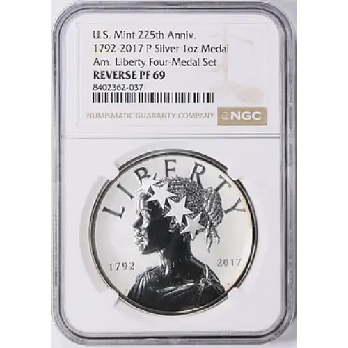 1792 - 2017 Liberty P Silver 1oz Medal 225th Anni. Reverse PF69 (3)