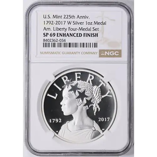 1792 - 2017 Liberty W Silver 1oz Medal 225th Anni.  SP69 Enhanced Finish (2)