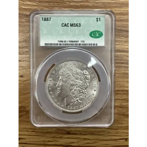 1887 - P - CAC - MS63 - $1 Morgan