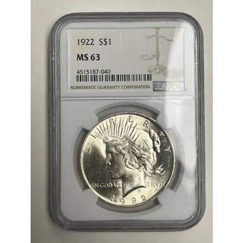1922 S$1 Peace Dollar MS63 NGC  (2)