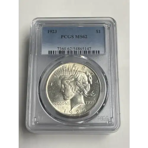 1923 $1 Peace Dollar MS62 PCGS