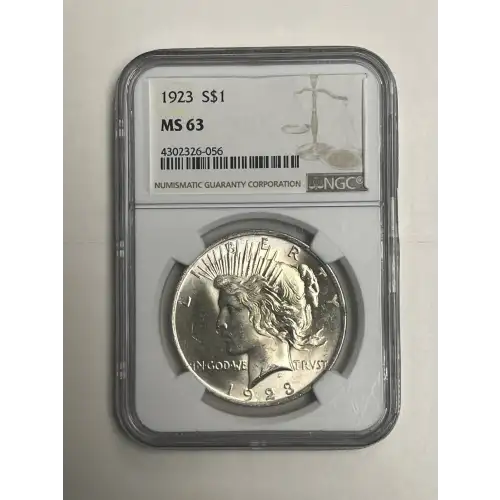 1923 S$1 Peace Dollar MS63 NGC