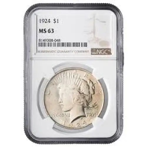 1924 PEACE DOLLAR MS63 NGC