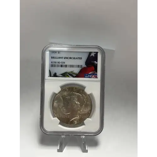 1924 Peace Dollar NGC BRILLIANT UNCIRCULATED