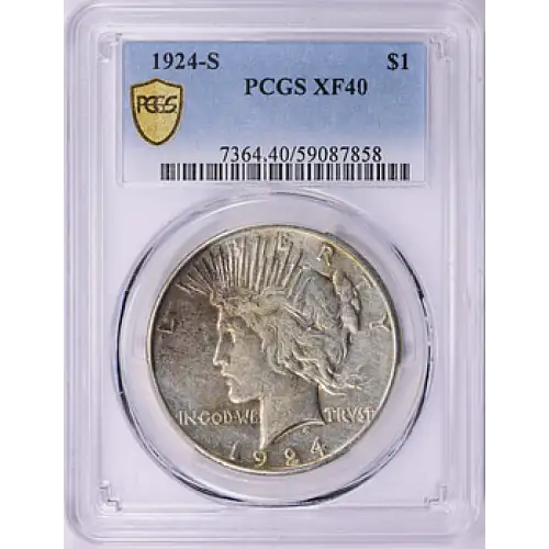 1924 - S - PCGS - XF40 - $1 Peace