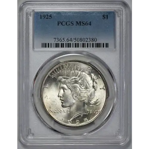 1925 S$1 Silver Peace Dollar PCGS MS64