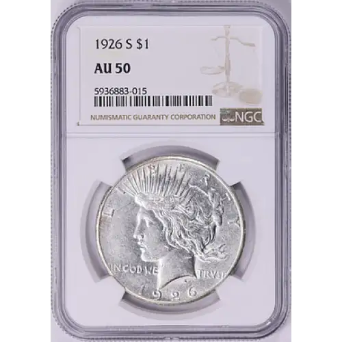 1926 - S - NGC - AU50 - $1 Peace