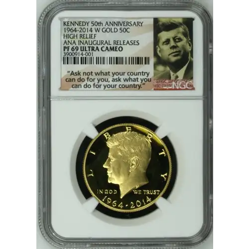 1964-2014 W HIGH RELIEF ANA INAUGURAL RELEASES KENNEDY 50th ANNIVERSARY ULTRA CAMEO (2)