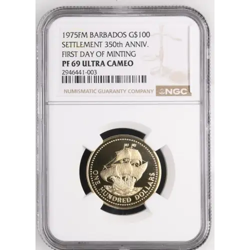 1975FM SETTLEMENT 350th ANNIV. FIRST DAY OF MINTING ULTRA CAMEO (2)