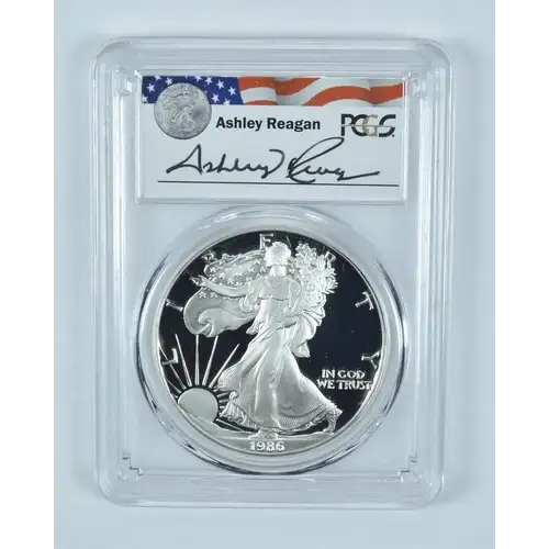 1986-S $1 Silver Eagle Ashley Reagan, DCAM