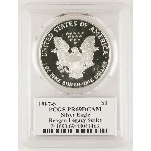 1987-S $1 Silver Eagle Ashley Reagan, DCAM