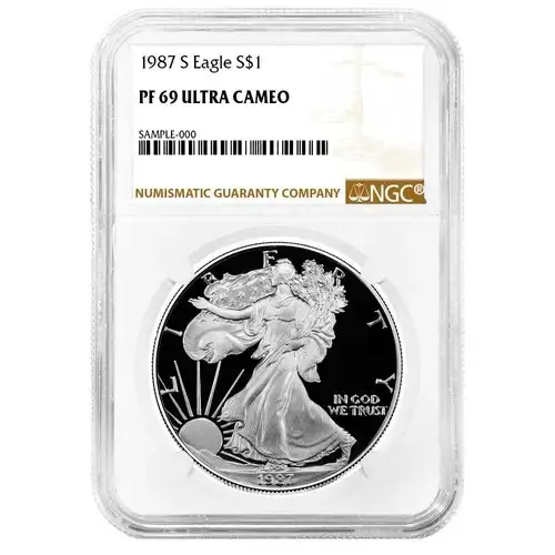 1987 S Eagle S$1 PF69UC White NGC