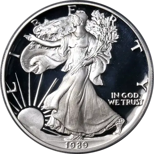 1989-S $1 Silver Eagle Ashley Reagan, DCAM