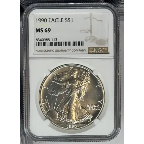 1990 1 oz Silver Eagle  NGC MS69 (LABEL MAY VARY)