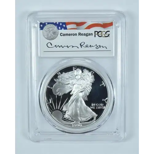 1990-S $1 Silver Eagle Cameron Reagan, DCAM