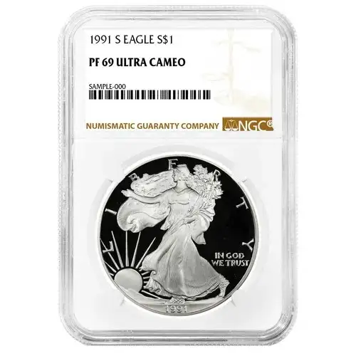 1991 S Eagle S$1 PF69UC White NGC