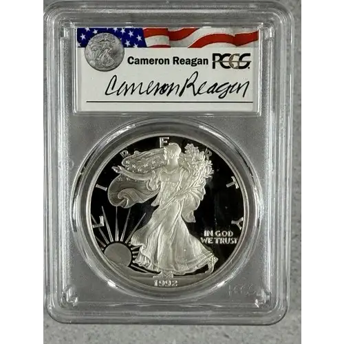 1992-S $1 Silver Eagle Cameron Reagan, DCAM