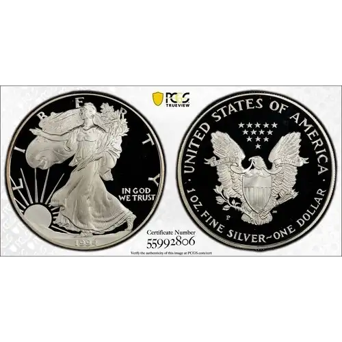 1994-P $1 Silver Eagle Cameron Reagan, DCAM