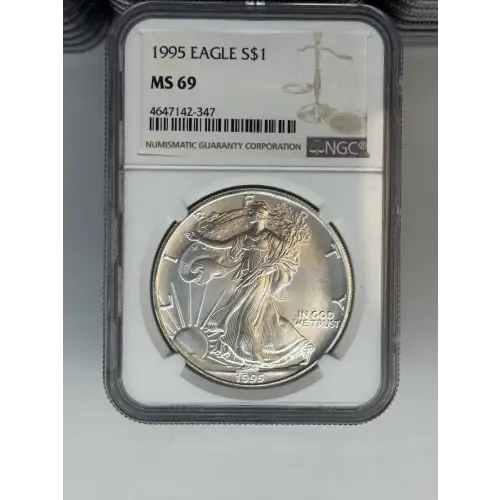 1995 1 oz Silver Eagle  NGC MS69 (LABEL MAY VARY)