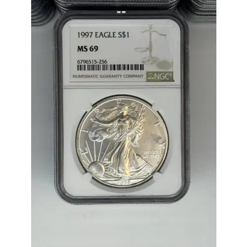 1995 1 oz Silver Eagle  NGC MS69 (LABEL MAY VARY) (3)