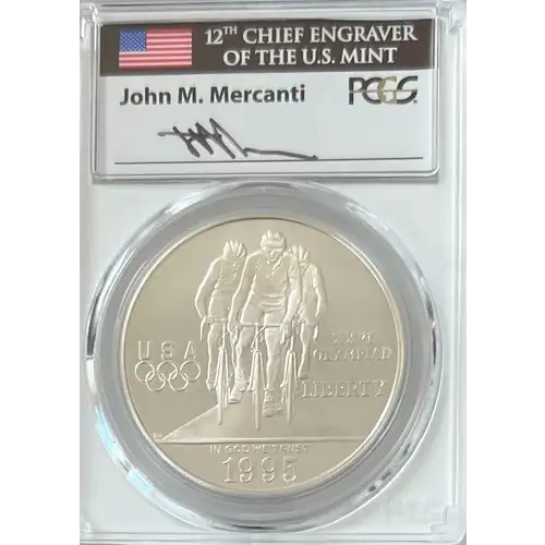 1995-P $1 Cycling Mercanti Signature, DCAM