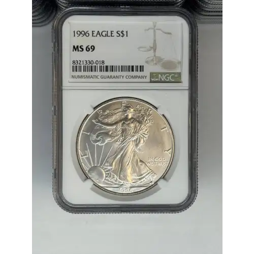 1996 1 oz Silver Eagle  NGC MS69 (LABEL MAY VARY) (3)