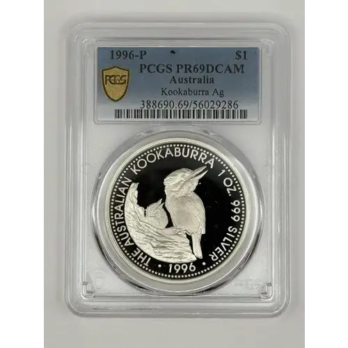 1996-P $1 Kookaburra Ag, DCAM