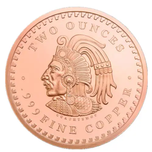 2 oz Copper Aztec Calendar Authentic