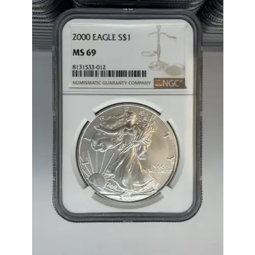 2000 1 oz Silver Eagle  NGC MS69 (LABEL MAY VARY) (2)