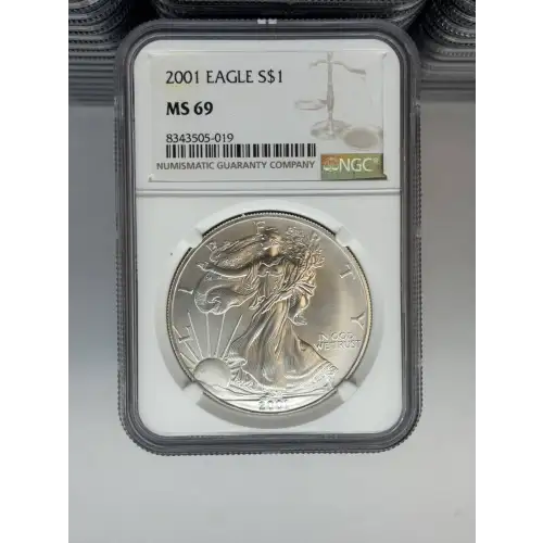 2000 1 oz Silver Eagle  NGC MS69 (LABEL MAY VARY) (3)