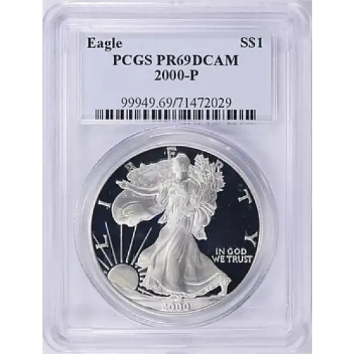 2000 - P - PCGS - PR69DCAM - $1 Silver Eagle
[B-8] (3)