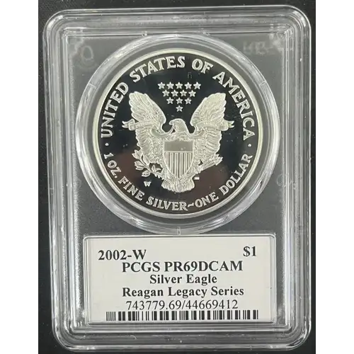 2002-W $1 Silver Eagle Cameron Reagan, DCAM