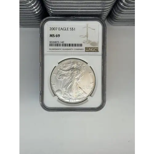 2004 1 oz Silver Eagle  NGC MS69 (LABEL MAY VARY) [DUPLICATE for #558462] (4)