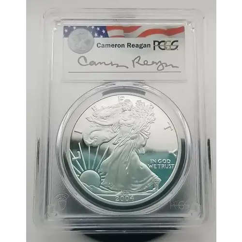 2004-W $1 Silver Eagle Cameron Reagan, DCAM