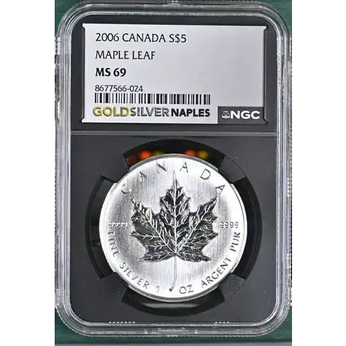 2006 CANADA MAPLE LEAF S$5 MS 69