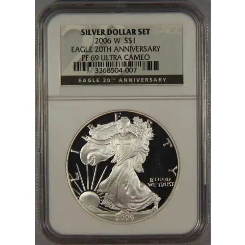 2006 W 20TH ANNIVERSARY SILVER DOLLAR SET OFFICIAL US MINT SET ULTRA CAMEO