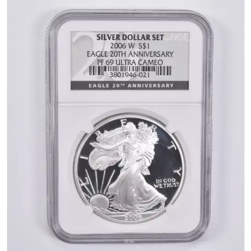 2006 W 20TH ANNIVERSARY SILVER DOLLAR SET OFFICIAL US MINT SET ULTRA CAMEO