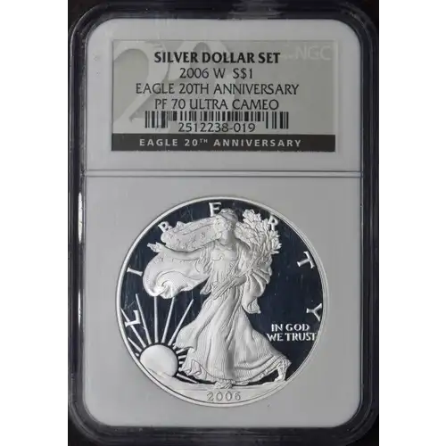 2006 W 20TH ANNIVERSARY SILVER DOLLAR SET OFFICIAL US MINT SET ULTRA CAMEO
