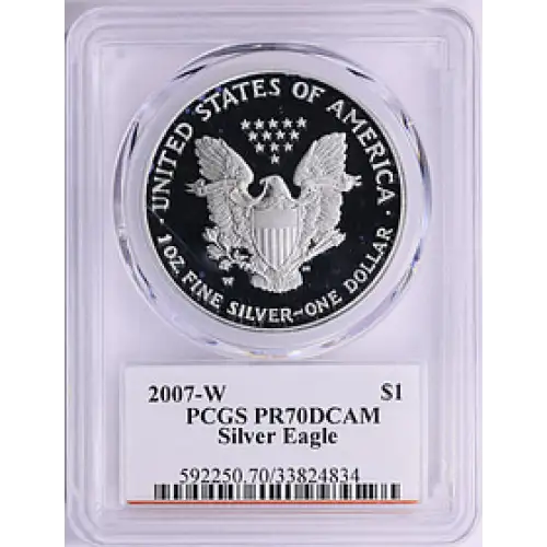 2007 - W - PCGS - PR70DCAM- $1 Silver Eagle
