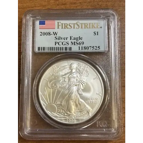 2008-W $1 Burnished Silver Eagle First Strike