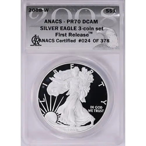 2008 - W - ANACS - PR70DCAM - $1 Silver Eagle